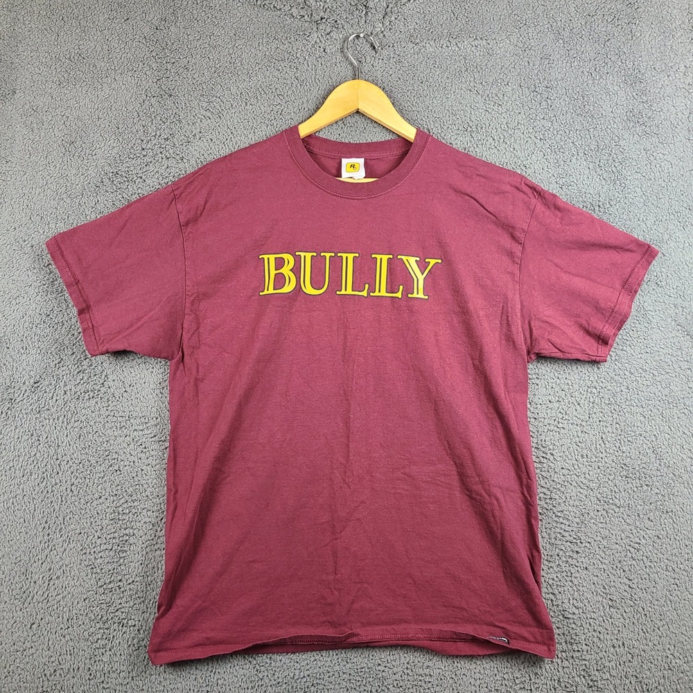 Rockstar Games Bully Video Game Promo T-Shirt Mens XL Burgundy
